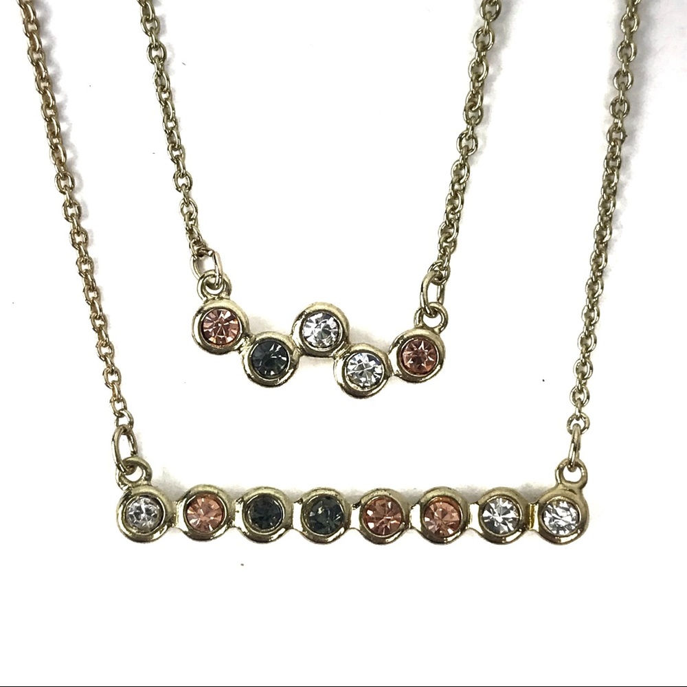 Loft Multi-Color Stone 2 Tier Necklace NWT